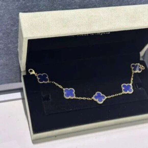 Gold Alhambra Lapis Lazuli Bracelet by Van Cleef & Arpels